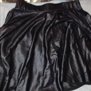 Black leather skirt